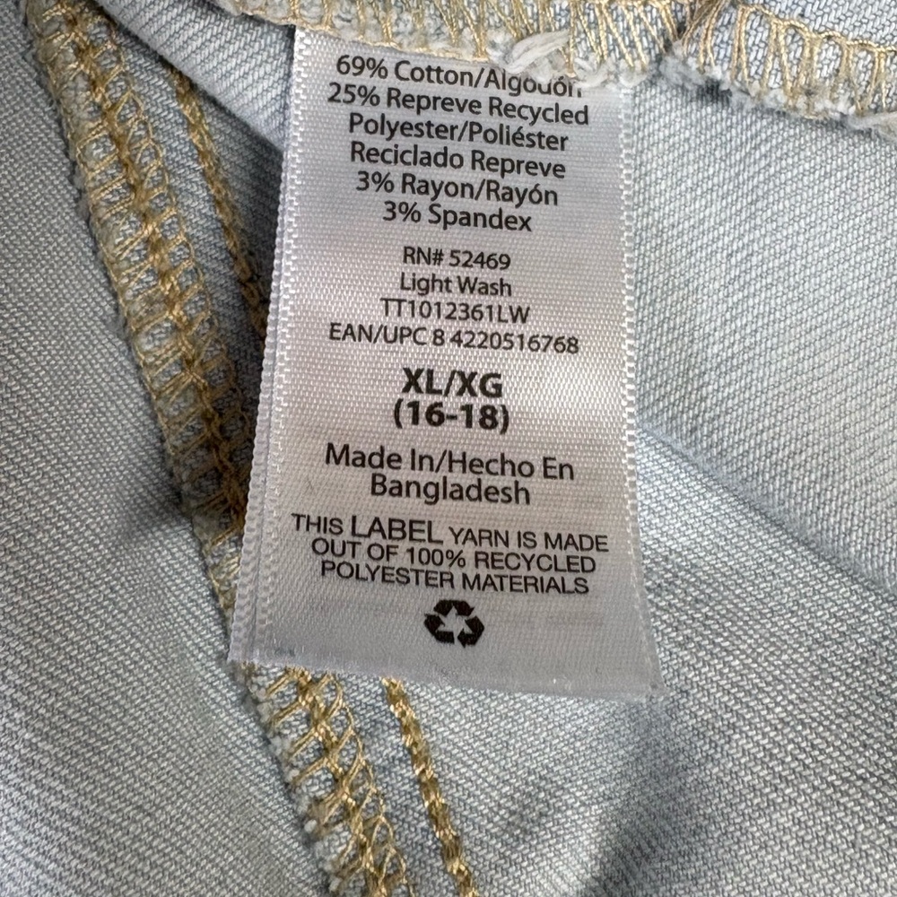 Time and Tru Jean Denim Jacket Women's XL (16-18) Light Blue wash Trucker Jean - Picture 11 of 16
